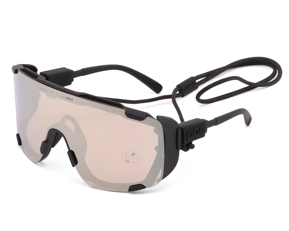 POC Devour Ultra Sunglasses (Uranium Black) (Partly Sunny Silver/Clear) (Clarity Trail)